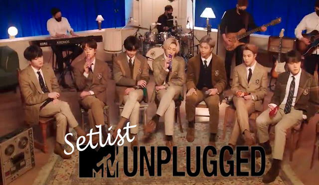 Lista de canciones que presentaría BTS en el MTV Unplugged. Foto: composición LR /MTV