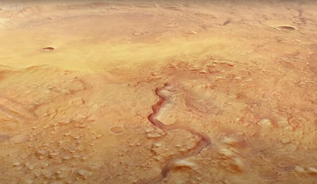 En el cráter Jezero culminarán los 'siete minutos de terror' del rover Perseverance de la NASA. Foto: captura video ESA