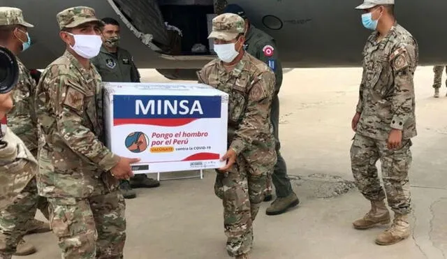Trasladado de vacunas contó con el apoyo de la Policía Nacional del Perú y de las Fuerzas Armadas. Foto: difusión