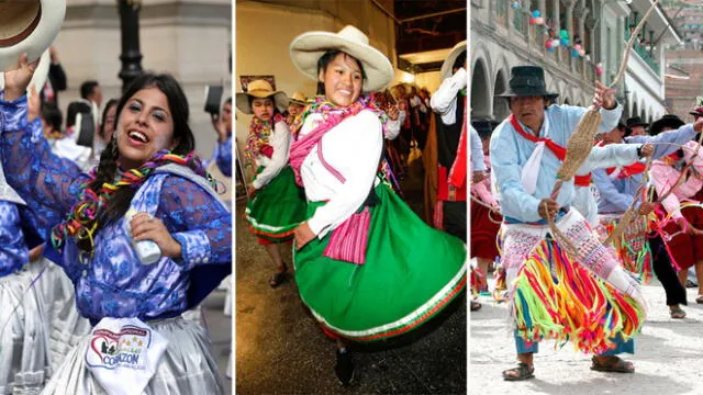 Los carnavales de diferentes regiones del sur fueron reconocidas como manifestaciones culturales de larga data. Foto: Andina / Composición