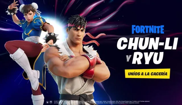 Ryu y Chun-Li estarán en la tienda de Fortnite. Foto: Epic Games
