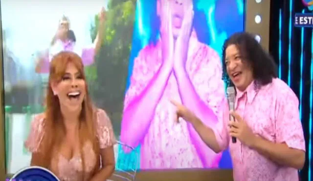 Carlos Vílchez hizo reír a Magaly Medina. Foto: captura ATV