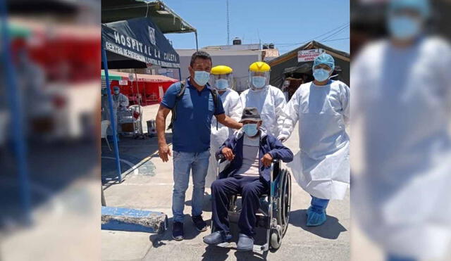 Fue despedido entre la algarabía de médicos, enfermeros y técnicos, quienes fueron testigos y aliados durante su batalla. Foto: Andina