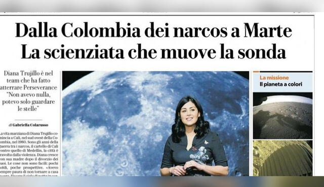 Diana Trujillo es una ingeniera aeroespacial colombiana que lideró el aterrizaje en Marte ocurrido hace dos días. Foto: captura/Twitter