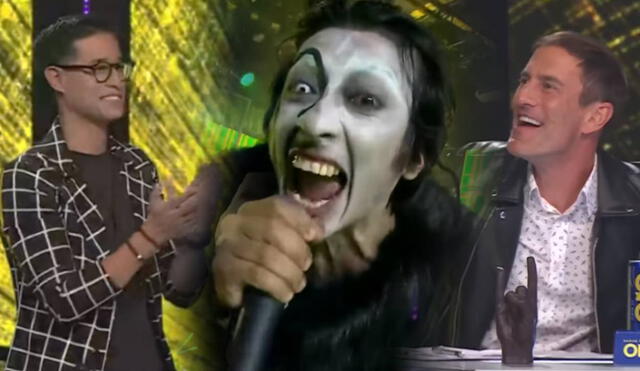 imitador de Marilyn Manson canta "The beautiful people" en Yo soy, grandes batallas. Foto: captura de Latina