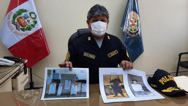 En conferencia de prensa, el Coronel PNP León Guillen, esclareció el crimen. Foto: Periódico Rotativo Moquegua