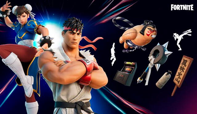 Las skins de Ryu y Chun-Li de Street Fighter llegan en dos modelos y ya se venden en la tienda de Fortnite. Foto: Epic Games