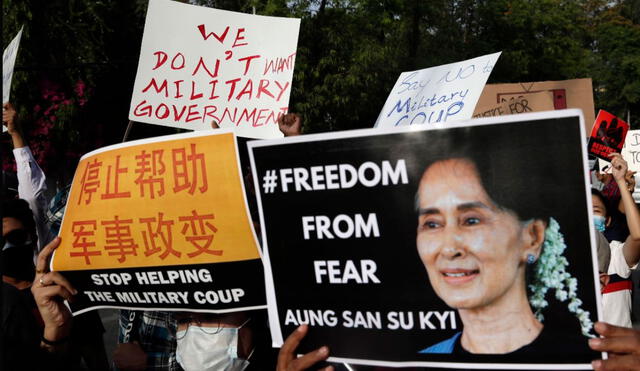 Suu Kyi, nobel de la Paz que lideraba el gobierno de Myanmar, no ha sido vista en público desde que fue detenida durante el golpe de Estado. Foto: EFE