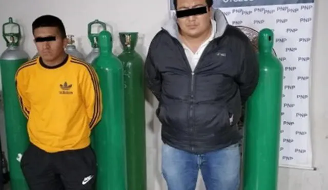 Kevin Rodríguez y Diego Sevillano fueron detenidos cerca de planta de oxígeno. Foto: PNP
