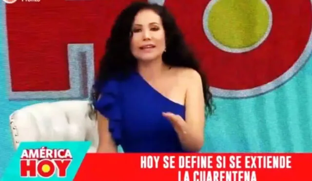 Janet Barboza manifiesta su desacuerdo con la cuarentena en vivo. Foto: captura de América TV