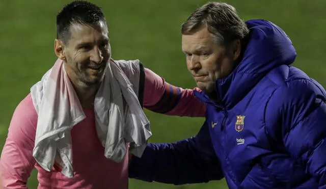 Ronald Koeman dirige por primera vez a Lionel Messi en el FC Barcelona. Foto: AFP