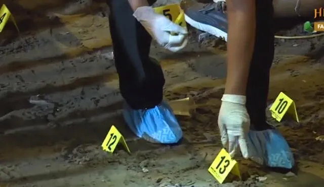 Peritos hallaron 24 casquillos de bala en la zona. Foto: captura de América TV
