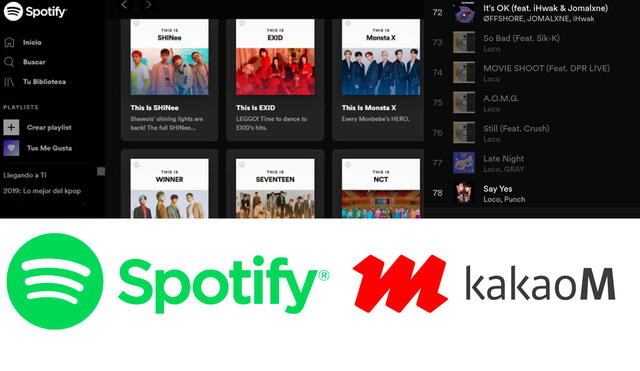 Respuesta de Spotify tras eliminar canciones de más de 250 artistas K-pop. Foto: composición LR