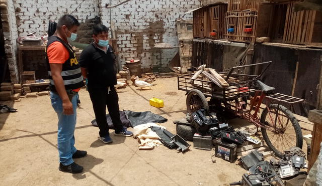 La Policía allanó guarida donde escondían accesorios de vehículos robados. Foto: PNP
