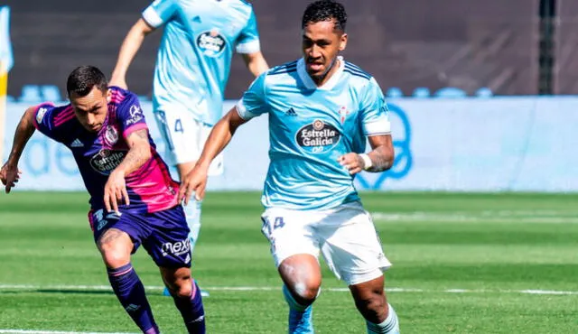 Renato Tapia jugó los 90 minutos en el empate entre Celta y Valladolid. Foto: prensa Celta de Vigo