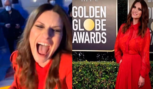 Laura Pausini estalló en gritos al saberse ganadora de su primer Globo de oro, por la canción “Yo sí”. Foto: Laura Pausini Instagram