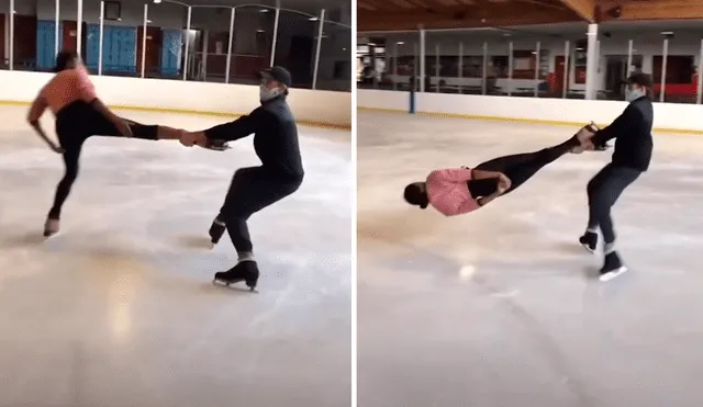 Una pareja de patinadores deleitó a la audiencia virtual con su gran talento. Foto: captura de YouTube