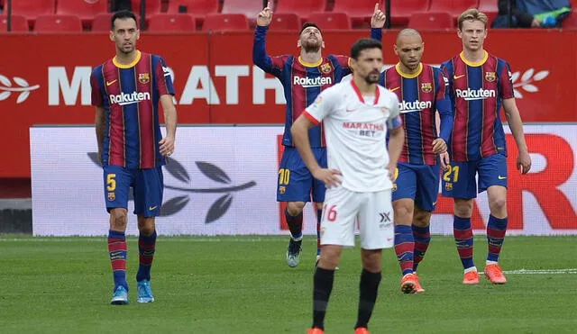 FC Barcelona y Sevilla se vuelven a enfrentar por la vuelta de las semifinales de la Copa del Rey. Foto: AFP