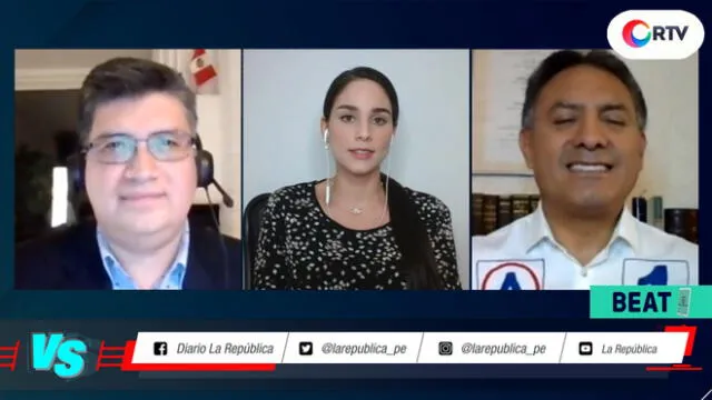 Debate entre Edwin Gines del Partido Morado y Carlos Jaico de Alianza para el Progreso en #VersusElectoral. Foto: captura/RTV