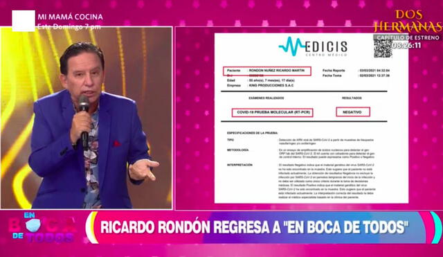 "Los protocolos del canal son muy estrictos", aseguró Ricardo Rondón frente a cámaras. Foto: captura América TV