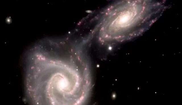 La envoltura de gas de la Vía Láctea ya empezó a colisionar contra Andrómeda. Sin embargo, el choque total se dará en millones de años. Foto: NASA