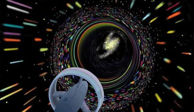 Nave teórica impulsada por un agujero de gusano. Dominar el espacio-tiempo supondría acercarse a la velocidad de la luz. Foto: NASA CD-98-76634 por Les Bossinas