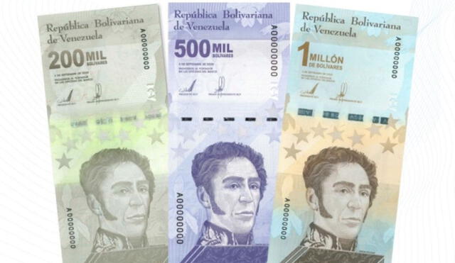 Nuevos billetes del cono monetario de Venezuela muestran la cara de Simón Bolívar. Foto: Banco Central de Venezuela