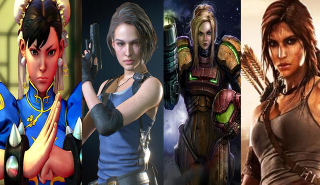 Chun-Li, Jill Valentine, Samus Aran y Lara Croft son íconos de los videojuegos. Foto: composición La República