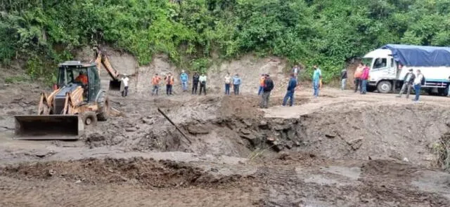 Obra presenta desmoronamientos, según alcaldes. Foto: Municipalidad de Pacaipampa