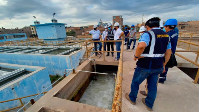Directivos de Otass inspeccionan plantas de tratamiento den Lambayeque. Foto: Otass