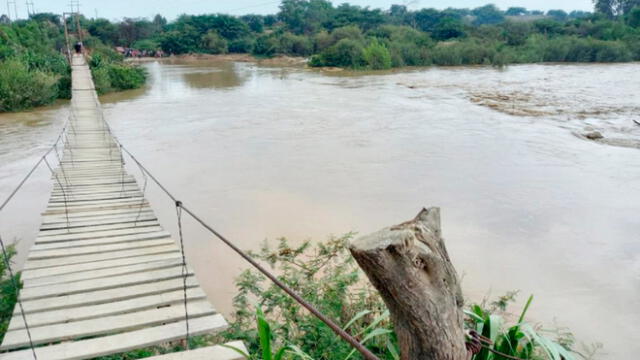 El badén que conectaba a La Otra Banda con Zaña fue arrasado por el río. Foto: Difusión.