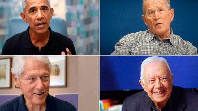El clip muestra imágenes de los ocho antiguos residentes de la Casa Blanca vacunándose contra la COVID-19. Foto: captura de pantalla del video de campaña