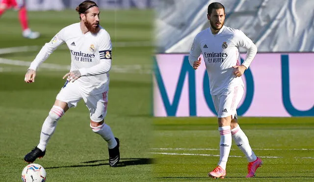 Ramos estuvo ausente desde fines de enero, mientras que Hazard fue baja a partir de febrero. Foto: composición/Real Madrid/AFP