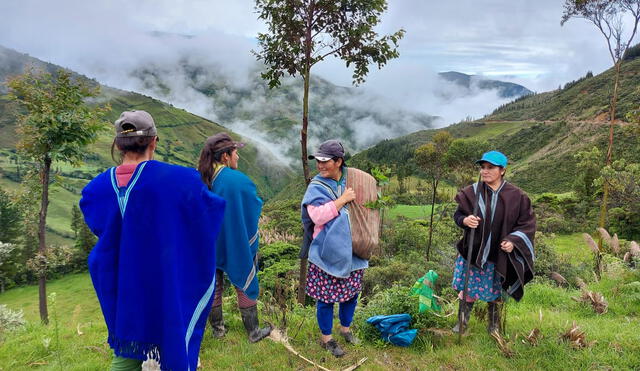 Hombres y mujeres se sumaron a la actividad para el cuidado de los bosques y páramos. Foto: FAQCH