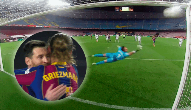 El gol de Griezmann fue un calco de la anotación de Messi a los 13'. Foto: captura de ESPN