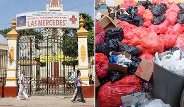 Residuos clínicos se encuentran en un área almacenados desde hace dos días. Foto: composición La República