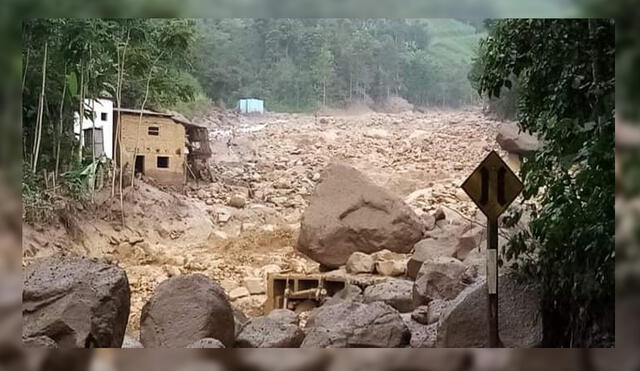Lluvias afectaron Canchaque. Provocaron un aluvión que arrasó con casas y cultivos. Foto: Difusión