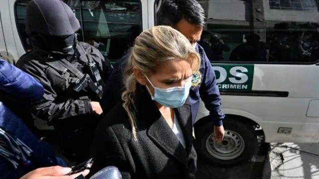 Añez fue detenida por por acusaciones de sedición y terrorismo conocido como el caso "golpe de Estado". Fuente: AFP