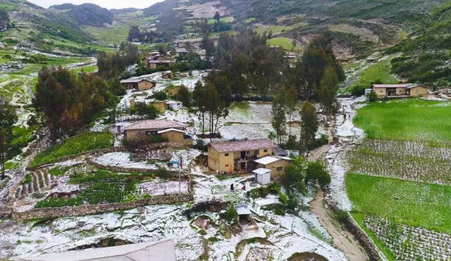 Granizada sorprendió en Cajamarca, una de las regiones más golpeadas por la pandemia. Foto: Cortesía MPC