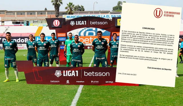 La 'U' emitió un comunicado por la cantidad de contagiados por COVID-19 de tiene en el plantel. Foto: Twitter /@Universitario