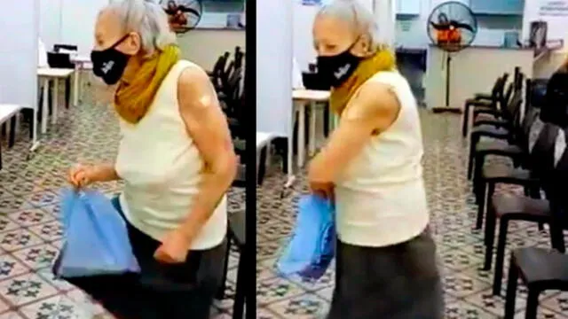 El video de la jubilada se hizo viral a través de las redes sociales de Facebook, Instagram y Twitter. Foto: captura de pantalla/Twitter