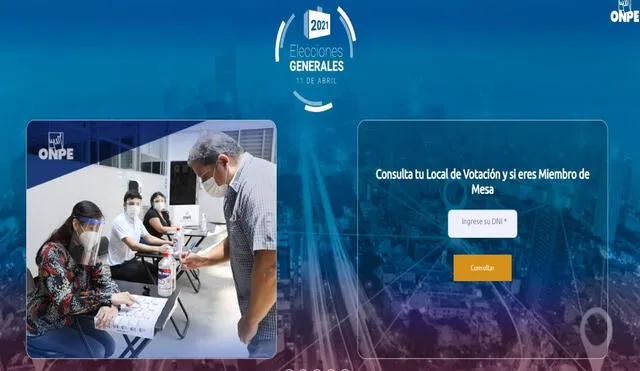 Los ciudadanos solo necesitan digitar su número de DNI para saber si son miembros de mesa. Foto: captura ONPE