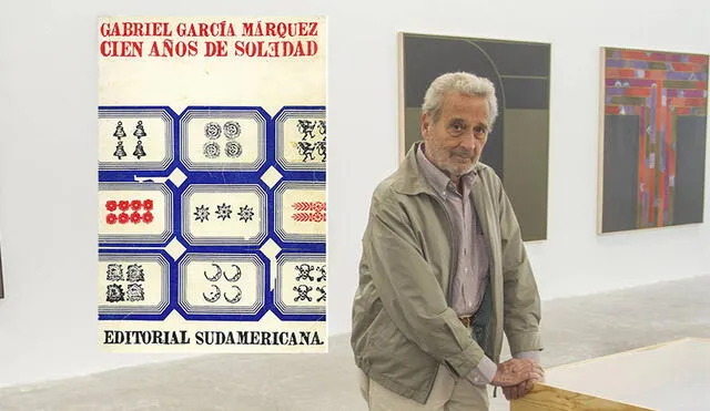 Recordado Vicente Rojo con la famosa portada de la novela de Gabriel García Márquez. (Fotografía editada de El País).