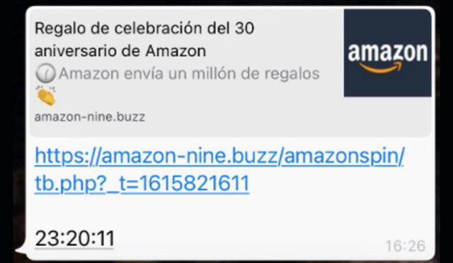 Si te llega esta supuesta promoción de Amazon, no la abras. Foto: Maldita.es