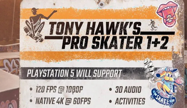 El remake de los dos primeros Tony Hawk's Pro Skater podría correr en 4K, pero solo a 60 fps en la PlayStation 5. Foto: Vicarious Visions