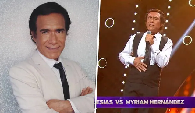 Imitador de Julio Iglesias impresiona por su gran evolución durante la competencia en Yo soy Chile. Foto: Roberto Pereda/ Instagram/ captura de Chilevisión