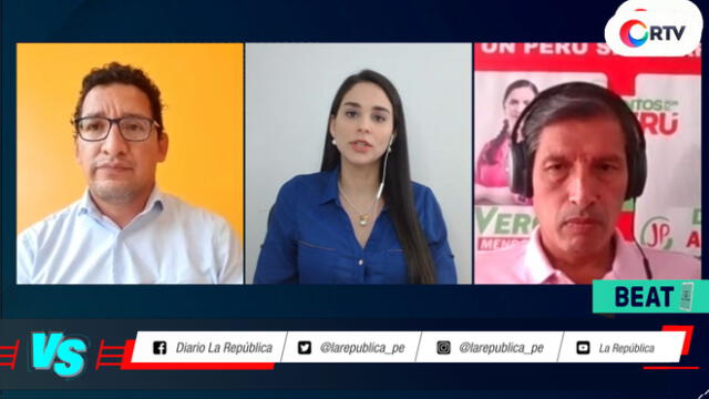 Debate entre Willian Sánchez del partido Podemos Perú y Dante Alfaro de Juntos por el Perú en #VersusElectoral. Foto: captura/RTV