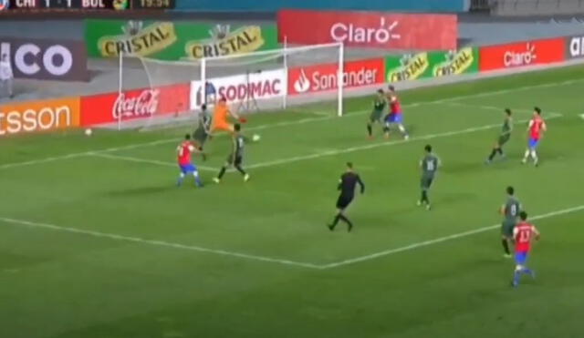 Meneses marcó su segundo gol en un amistoso con Chile. Foto: captura de video/TNT Sports