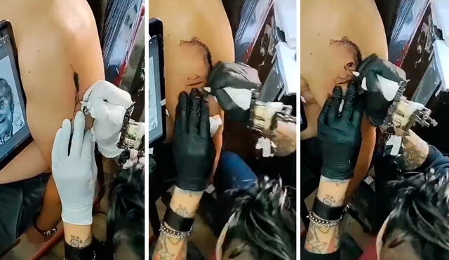 Un hombre acudió a un estudio para hacerse un tatuaje en el brazo con un diseño especial inspirado en su abuela para rememorarla. Foto: captura de Facebook