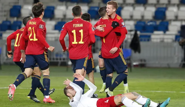 Dani Olmo le dio el triunfo a España en el último minuto del partido. Foto: Twitter/@SeFutbol